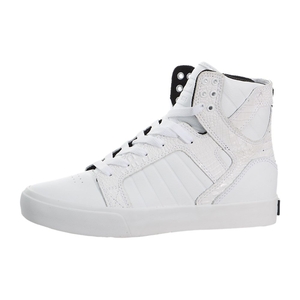 Baskets Montantes Supra SkyTop Blanche White/Croc-White Femme | ZCV-31332085